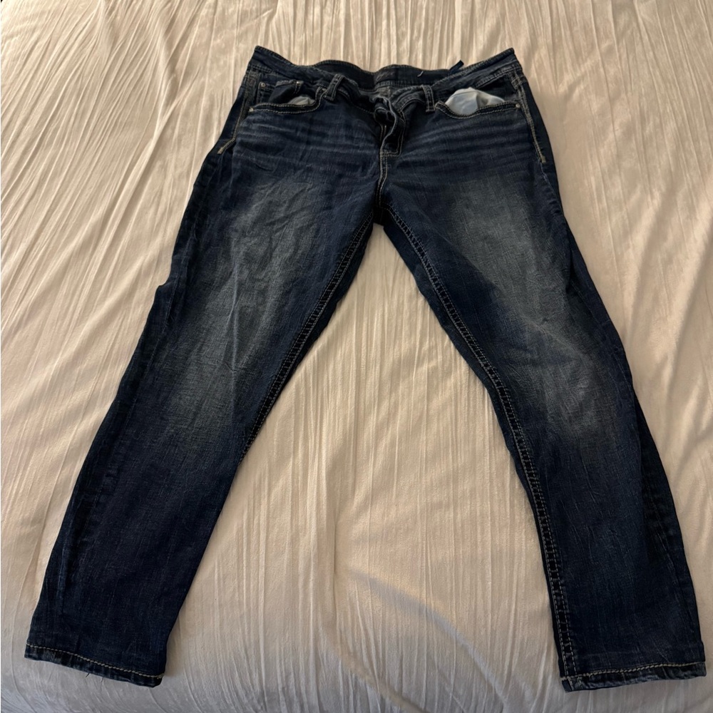 Buckle Dark Blue Skinny Jeans